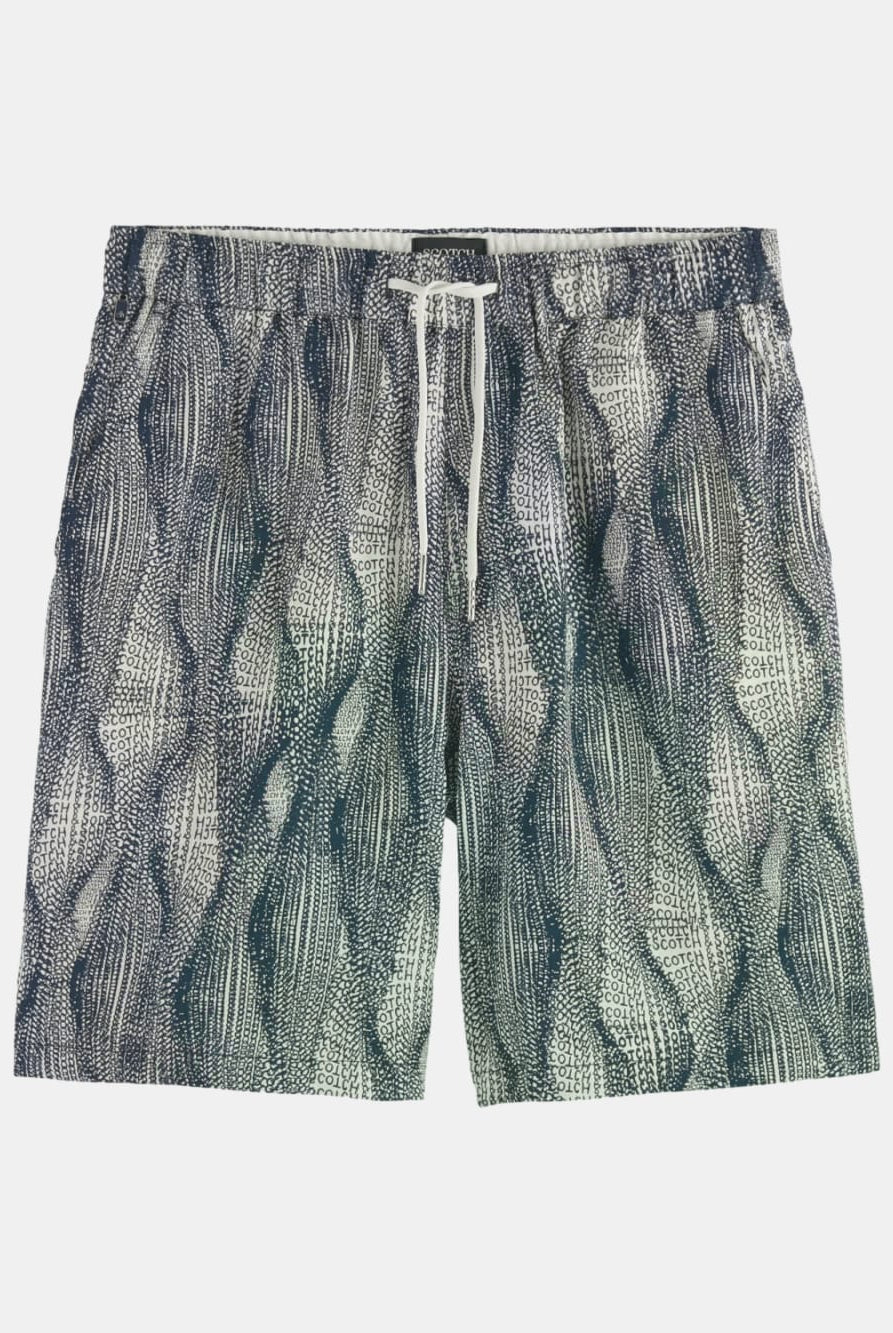 printed-tencel-regular-fit-bermuda-short front view by Scotch & Soda