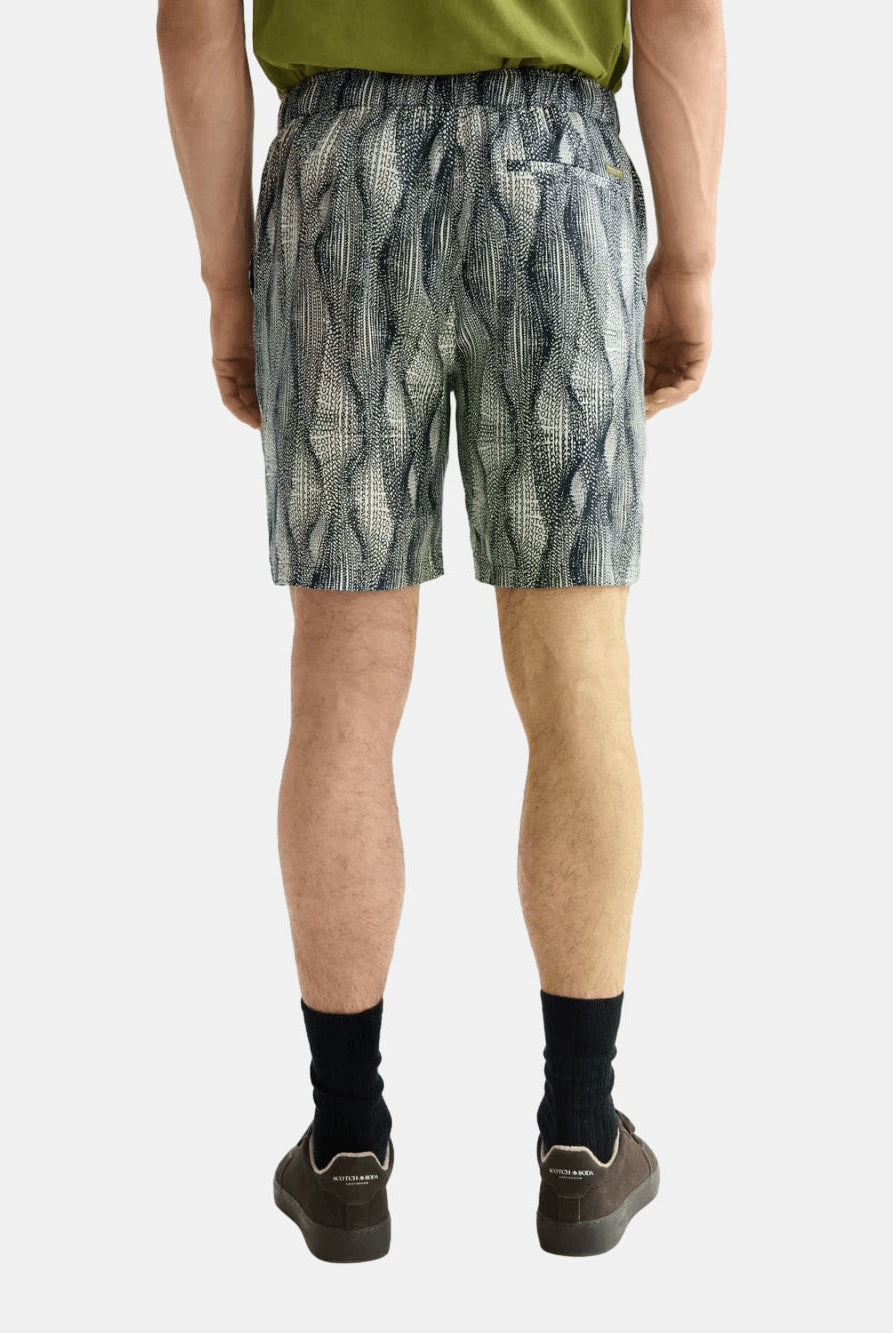 printed-tencel-regular-fit-bermuda-short back view by Scotch & Soda