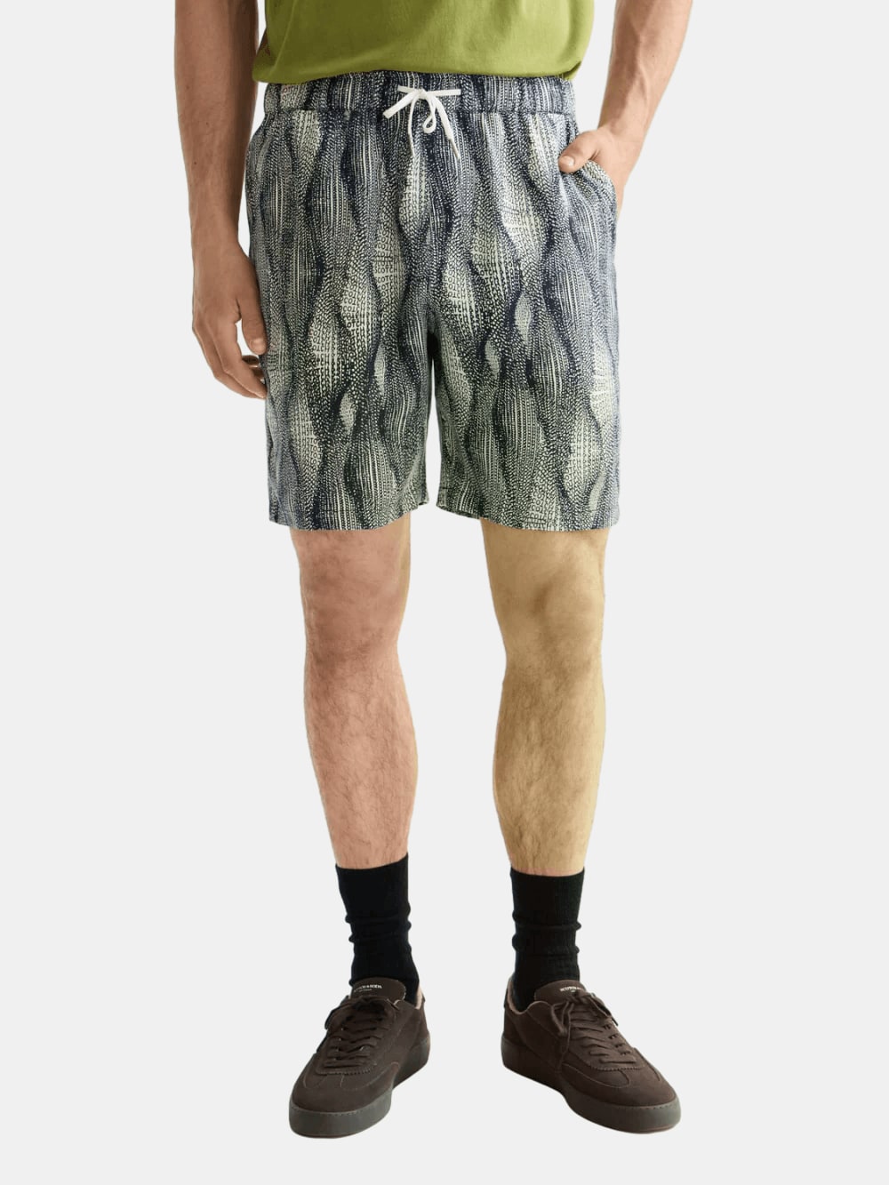 printed-tencel-regular-fit-bermuda-short front view by Scotch & Soda