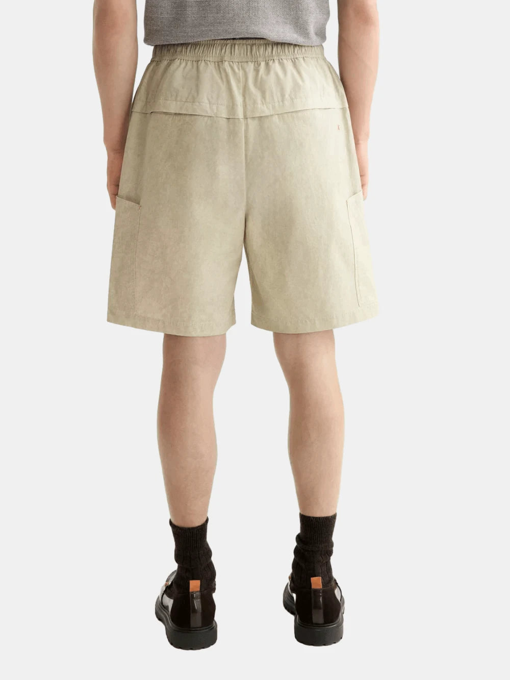 washed-nylon-blend-poplin-wide-fit-cargo-bermuda back view by Scotch & Soda