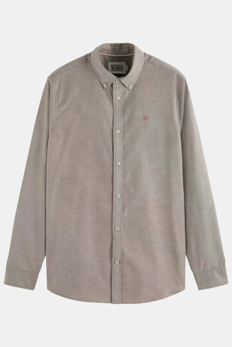 seasonal-core-solid-regular-fit-oxford-shirt back view by Scotch & Soda