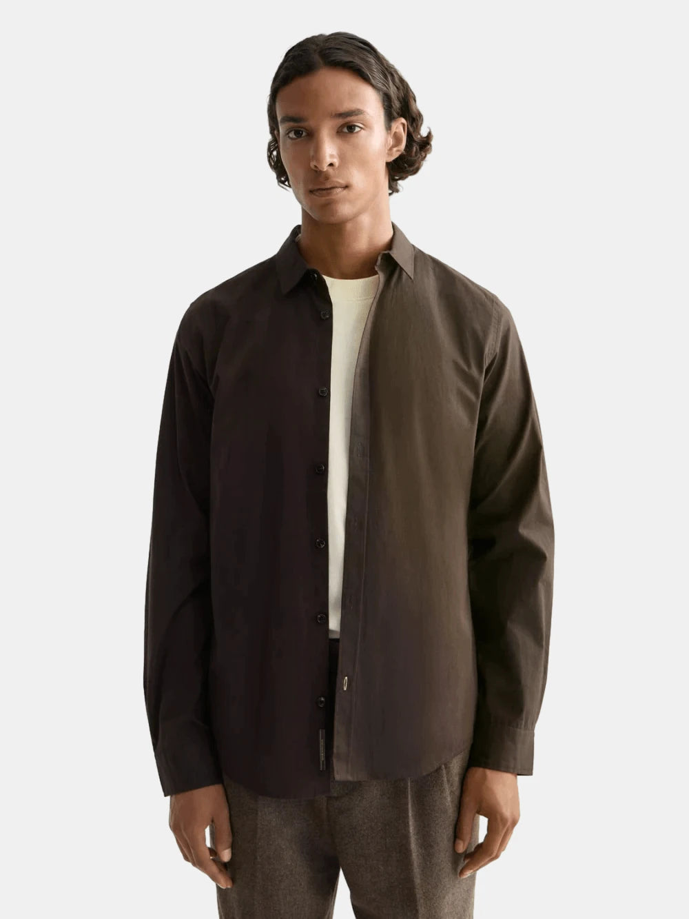 striped-slim-fit-poplin-shirt front view by Scotch & Soda