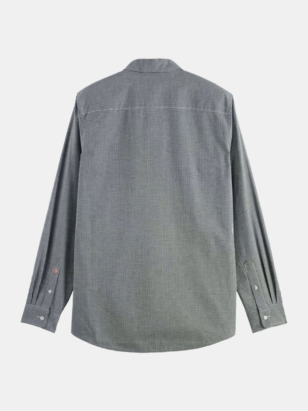 micro-check-poplin-shirt back view by Scotch & Soda