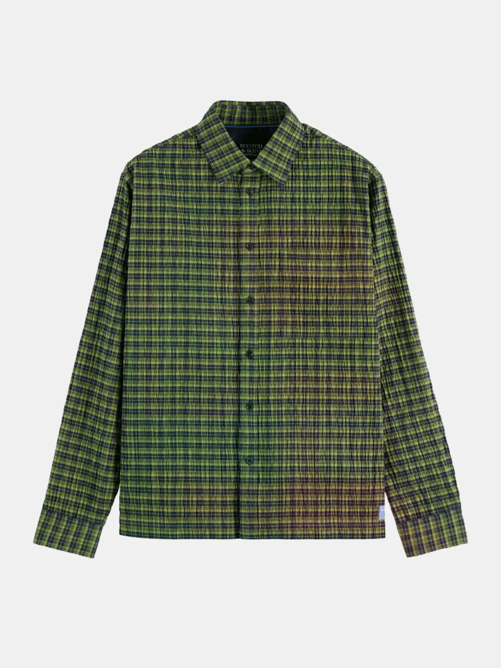 crinkle-checked-shirt front view by Scotch & Soda