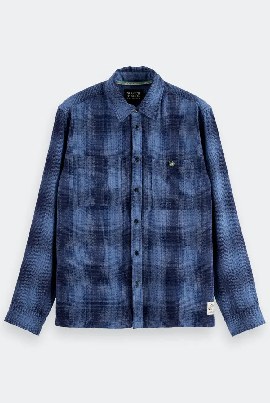 Shadow Check Shirt full model shot showing overall fit by Scotch & Soda