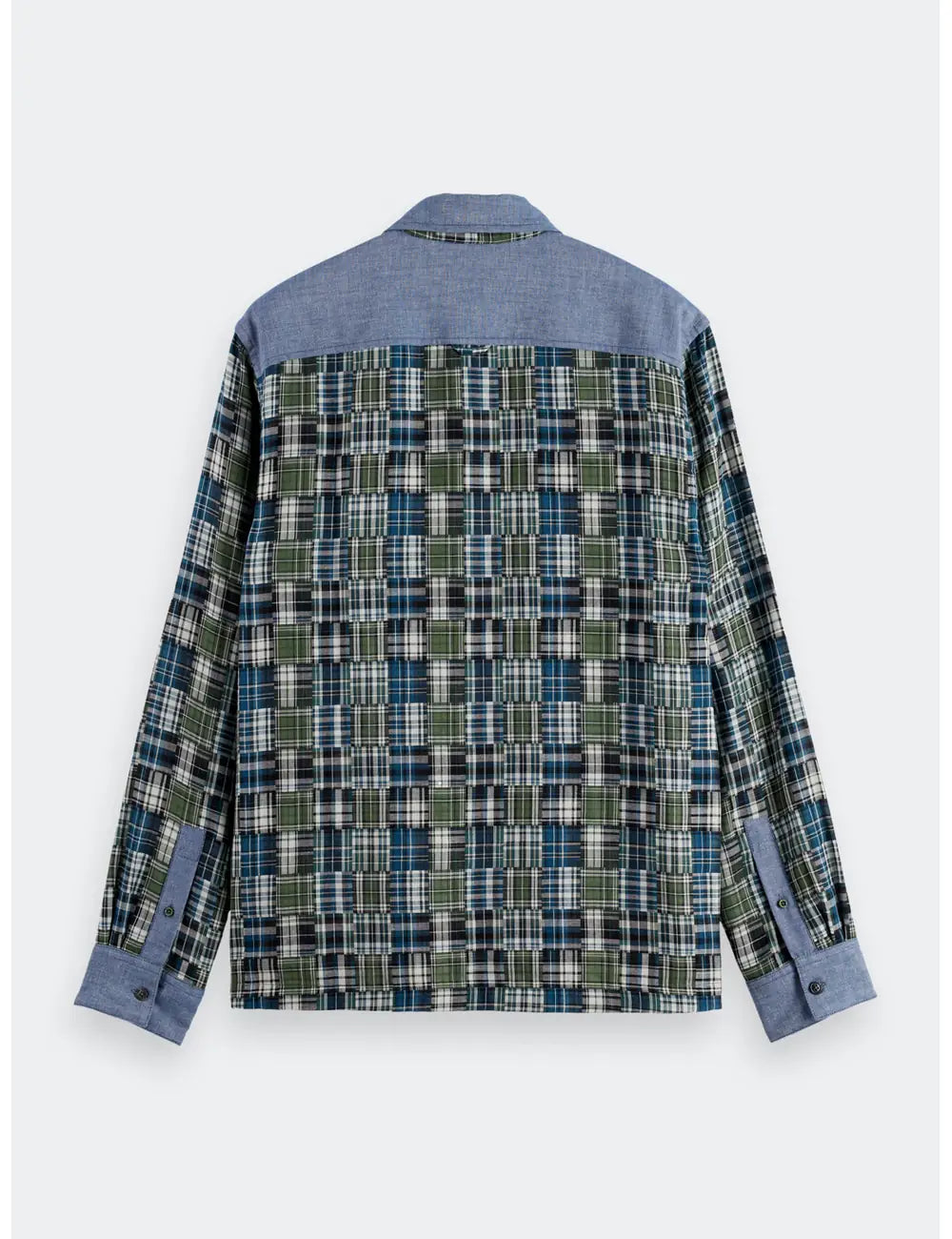 Patchwork Flannel Shirt flat lay back view by Scotch & Soda