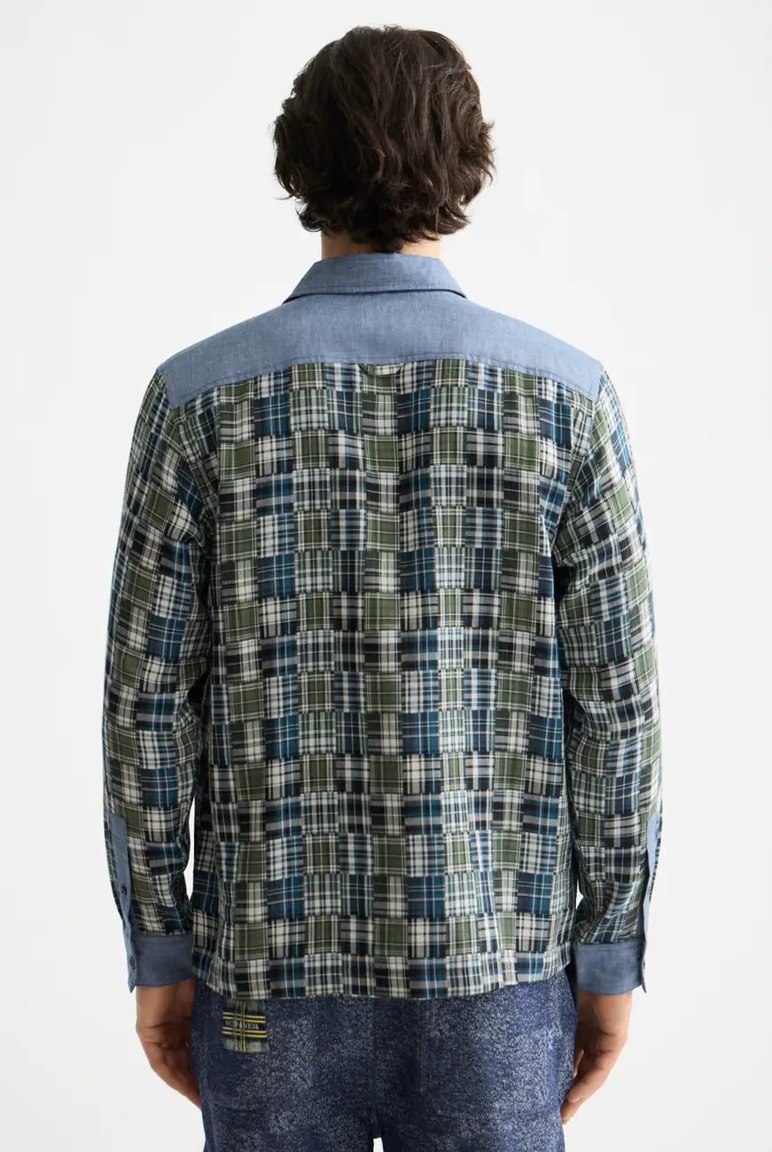 Patchwork Flannel Shirt detail shot showing fabric and craftsmanship by Scotch & Soda