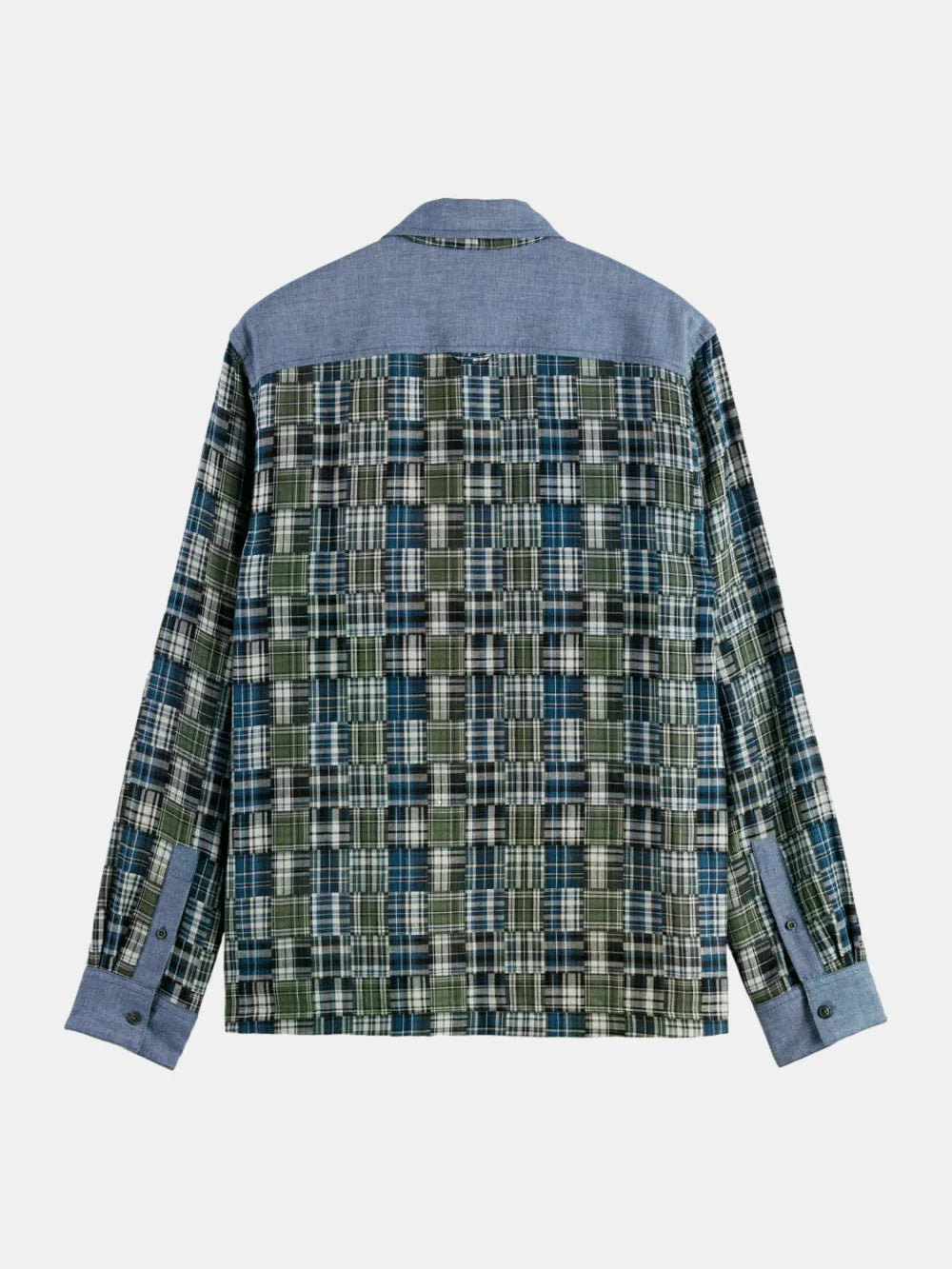 Patchwork Flannel Relaxed-Fit Shirt back view showing fit and finish by Scotch & Soda