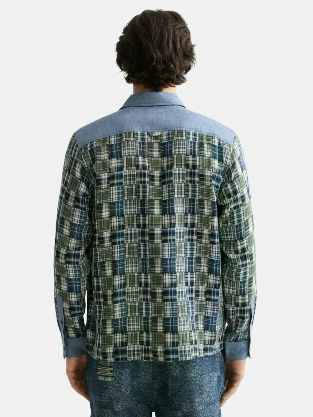 Patchwork Flannel Relaxed-Fit Shirt back view showing fit and finish by Scotch & Soda