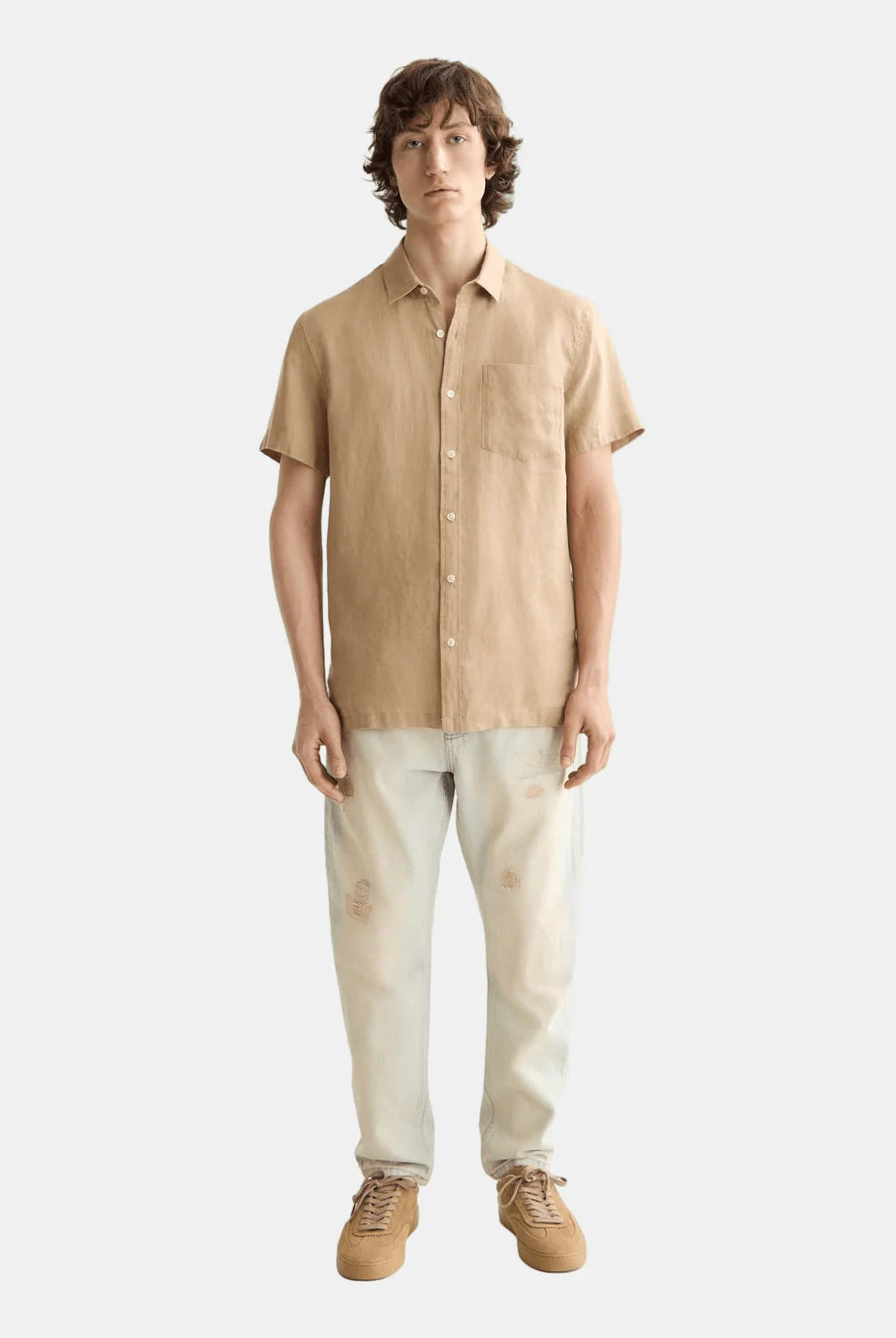 Regular-Fit Short-Sleeved Linen Shirt - Scotch & Soda