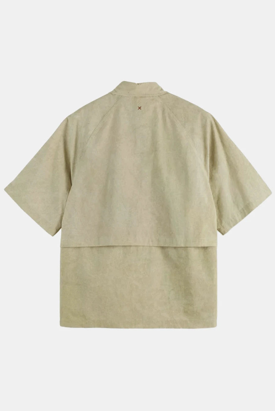 washed-layered-short-sleeved-shirt back view by Scotch & Soda