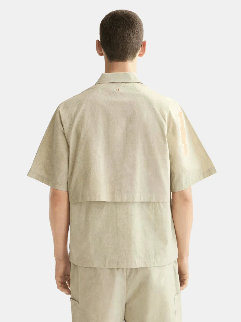 washed-layered-short-sleeved-shirt back view by Scotch & Soda