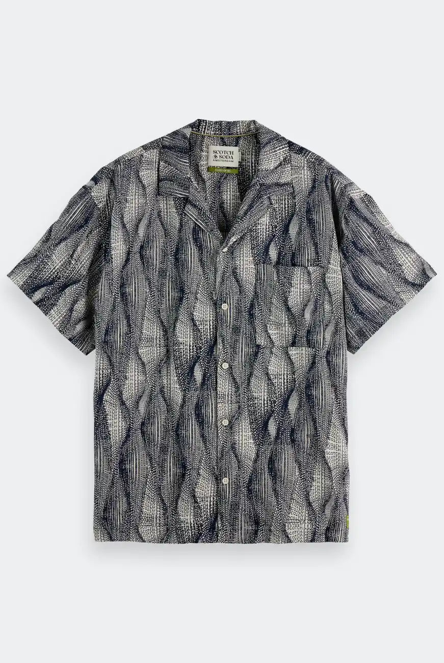Printed Tencel Shirt flat lay front view by Scotch & Soda