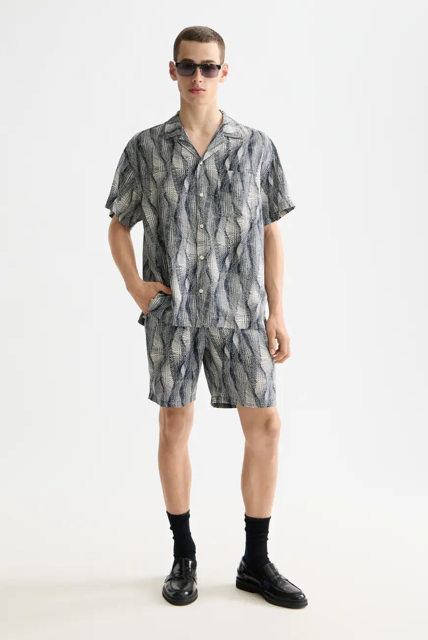 Printed Tencel Shirt full model shot showing overall fit by Scotch & Soda