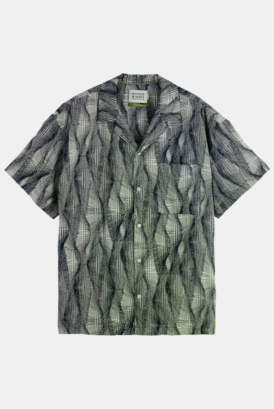 printed-short-sleeved-tencel-shirt front view by Scotch & Soda