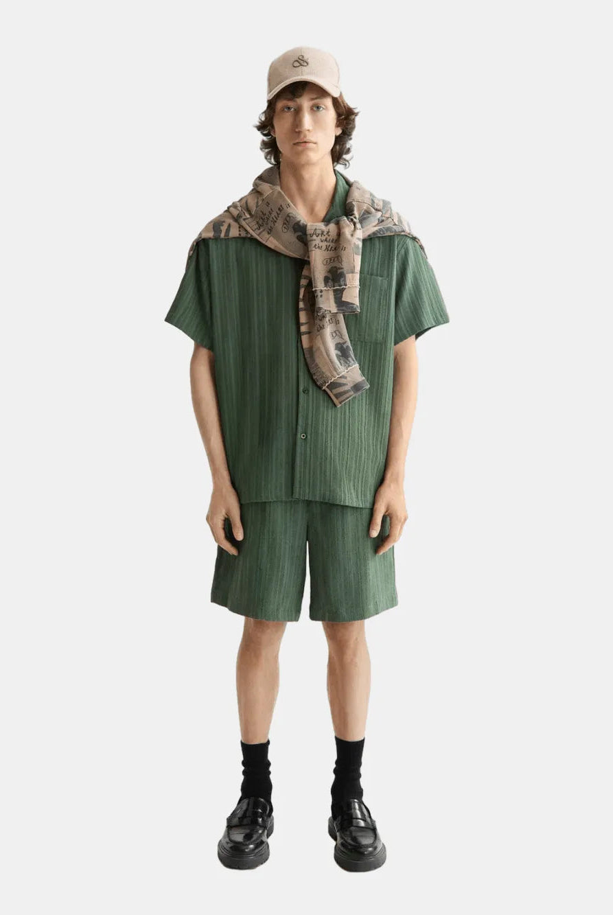 Tonal-striped short-sleeved shirt - Scotch & Soda