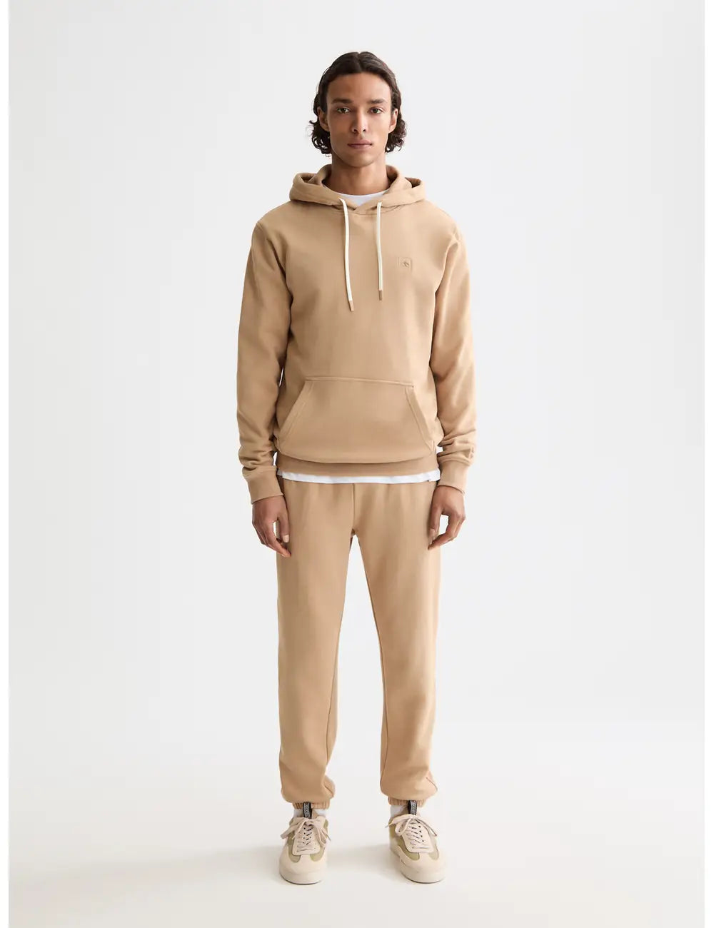 Logo Badge Hoodie full model shot showing overall fit by Scotch & Soda