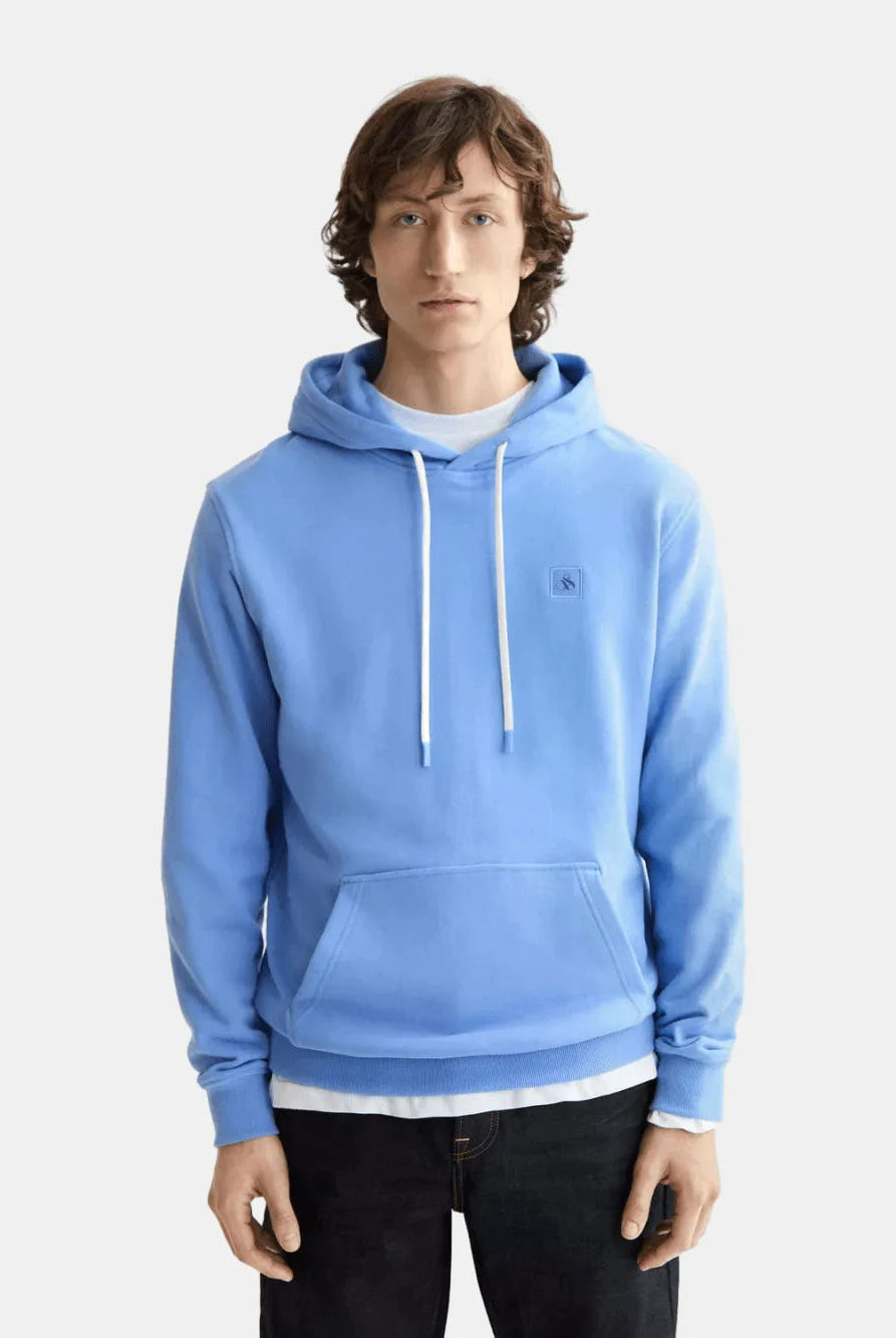 seasonal-core-regular-fit-logo-badge-hoodie-2 front view by Scotch & Soda