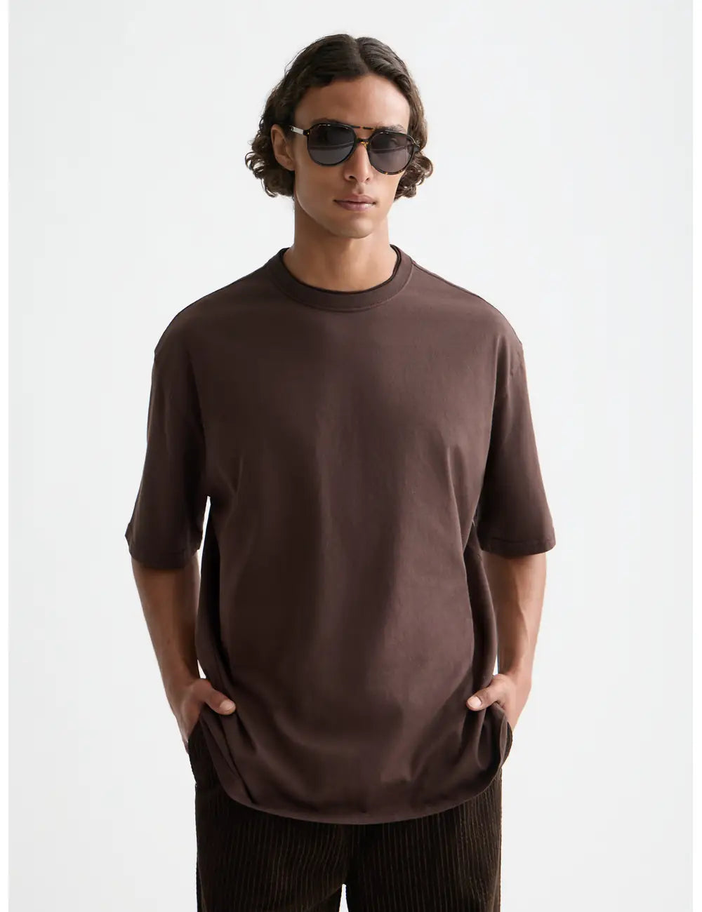 3 Crosses T Shirt close-up on model showing fit and detail by Scotch & Soda