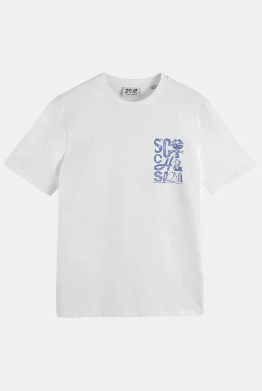 regular-fit-left-chest-logo-t-shirt front view by Scotch & Soda
