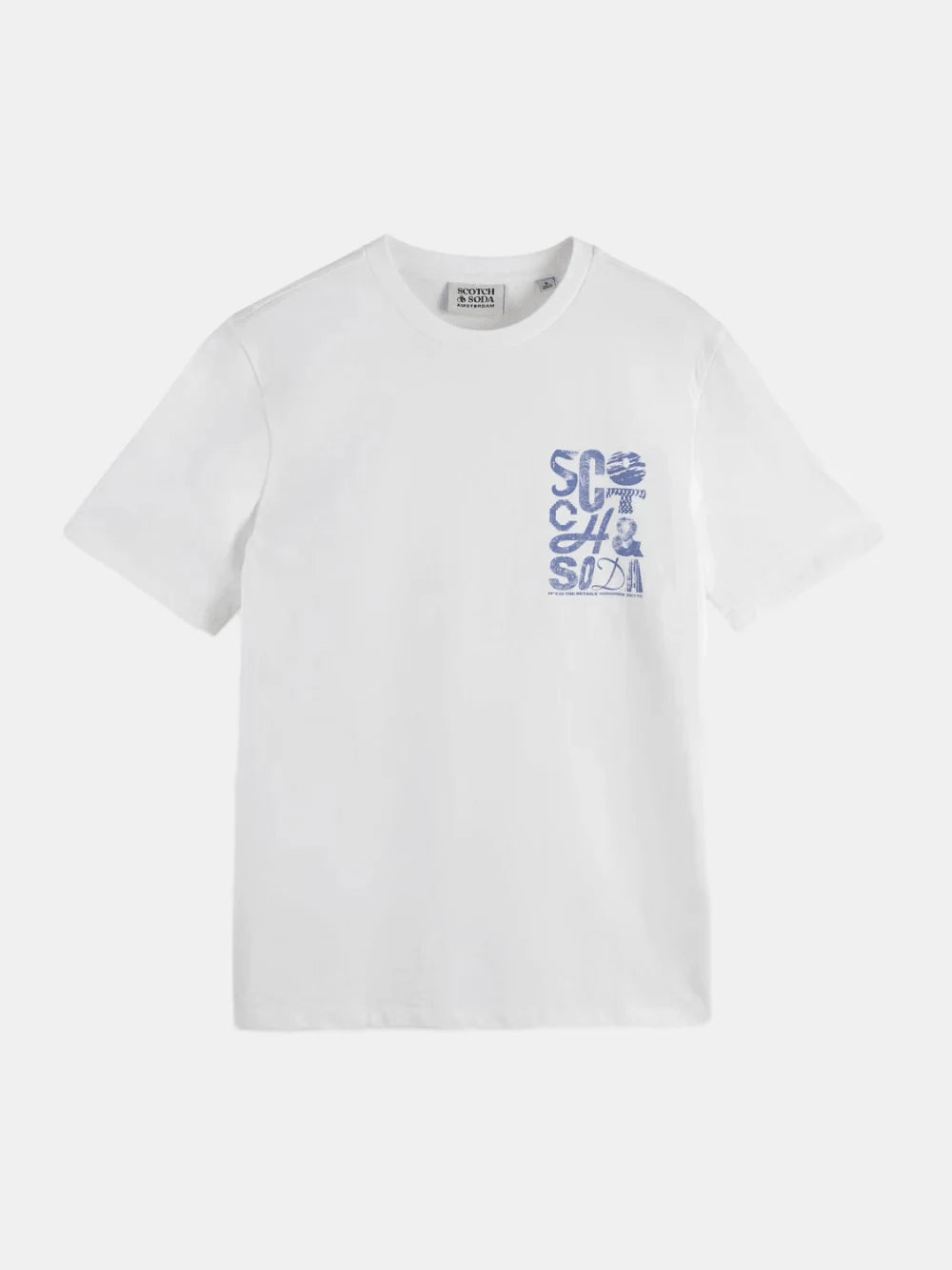 regular-fit-left-chest-logo-t-shirt front view by Scotch & Soda