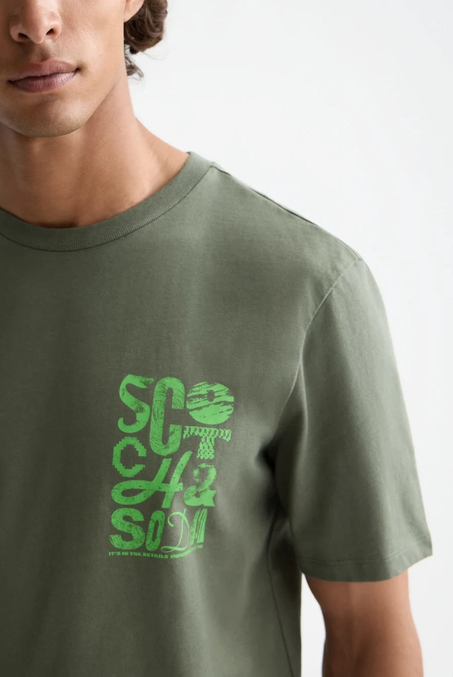regular-fit-left-chest-logo-t-shirt-1 detail shot by Scotch & Soda