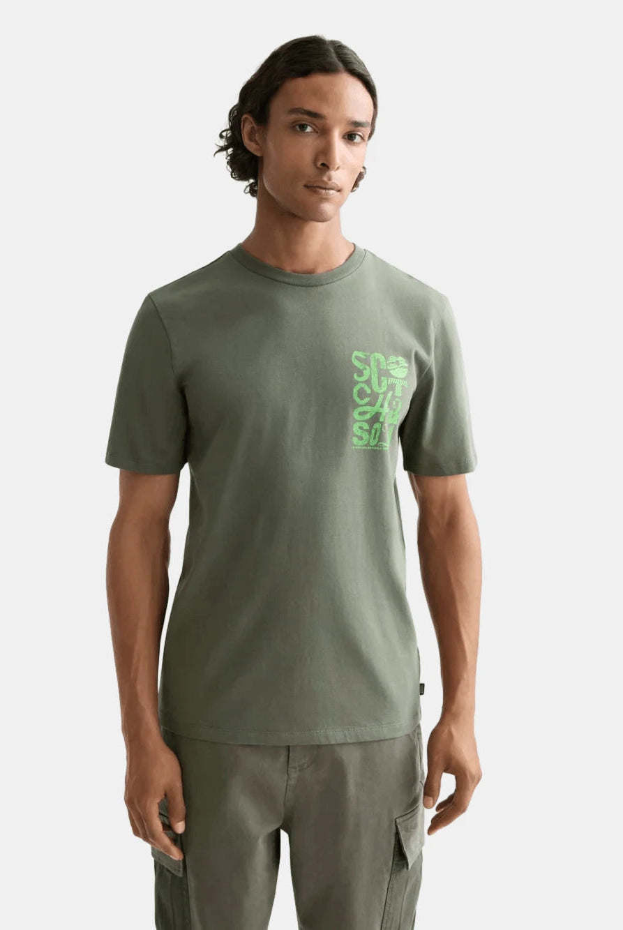 regular-fit-left-chest-logo-t-shirt-1 front view by Scotch & Soda