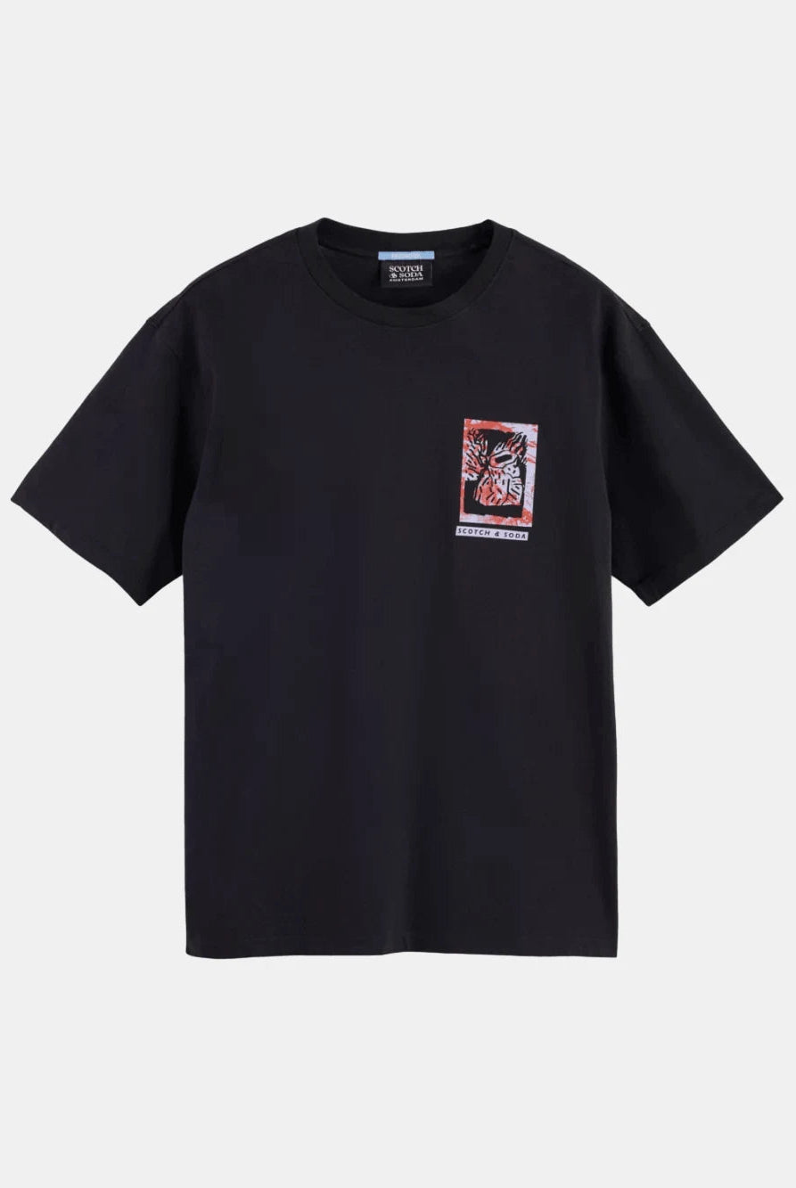 relaxed-fit-front-back-aw-t-shirt front view by Scotch & Soda