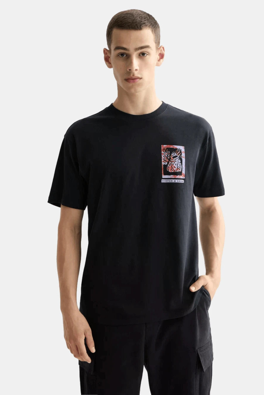 relaxed-fit-front-back-aw-t-shirt front view by Scotch & Soda