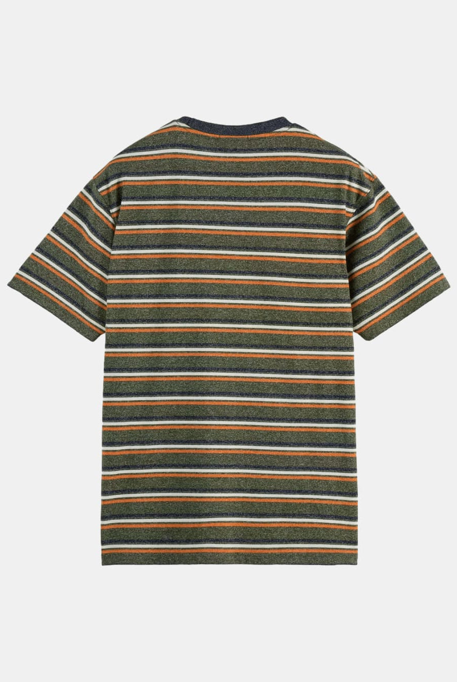 relaxed-fit-yarn-dye-stripe-t-shirt back view by Scotch & Soda