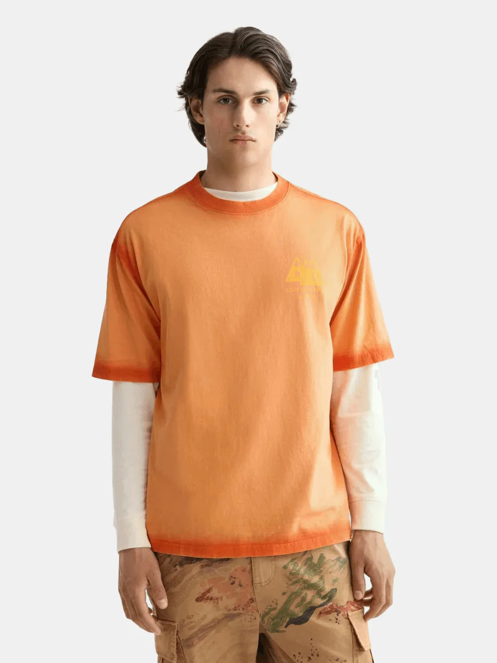 loose-fit-garment-dye-aw-t-shirt front view by Scotch & Soda