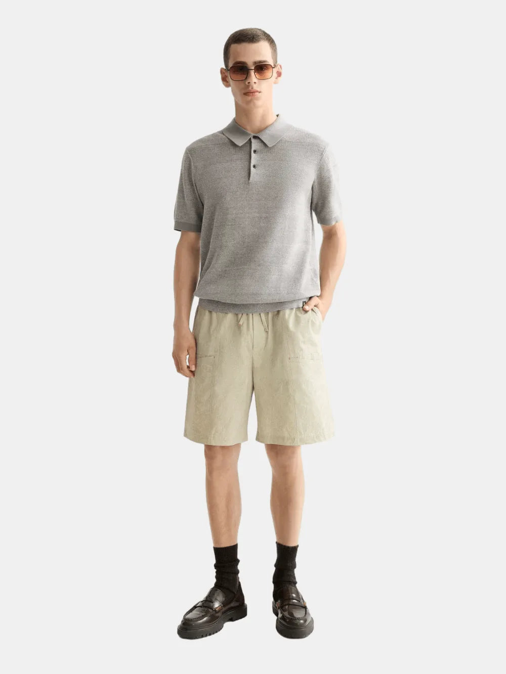 Knitted Tone On Tone Striped Regular Fit Polo - Scotch & Soda