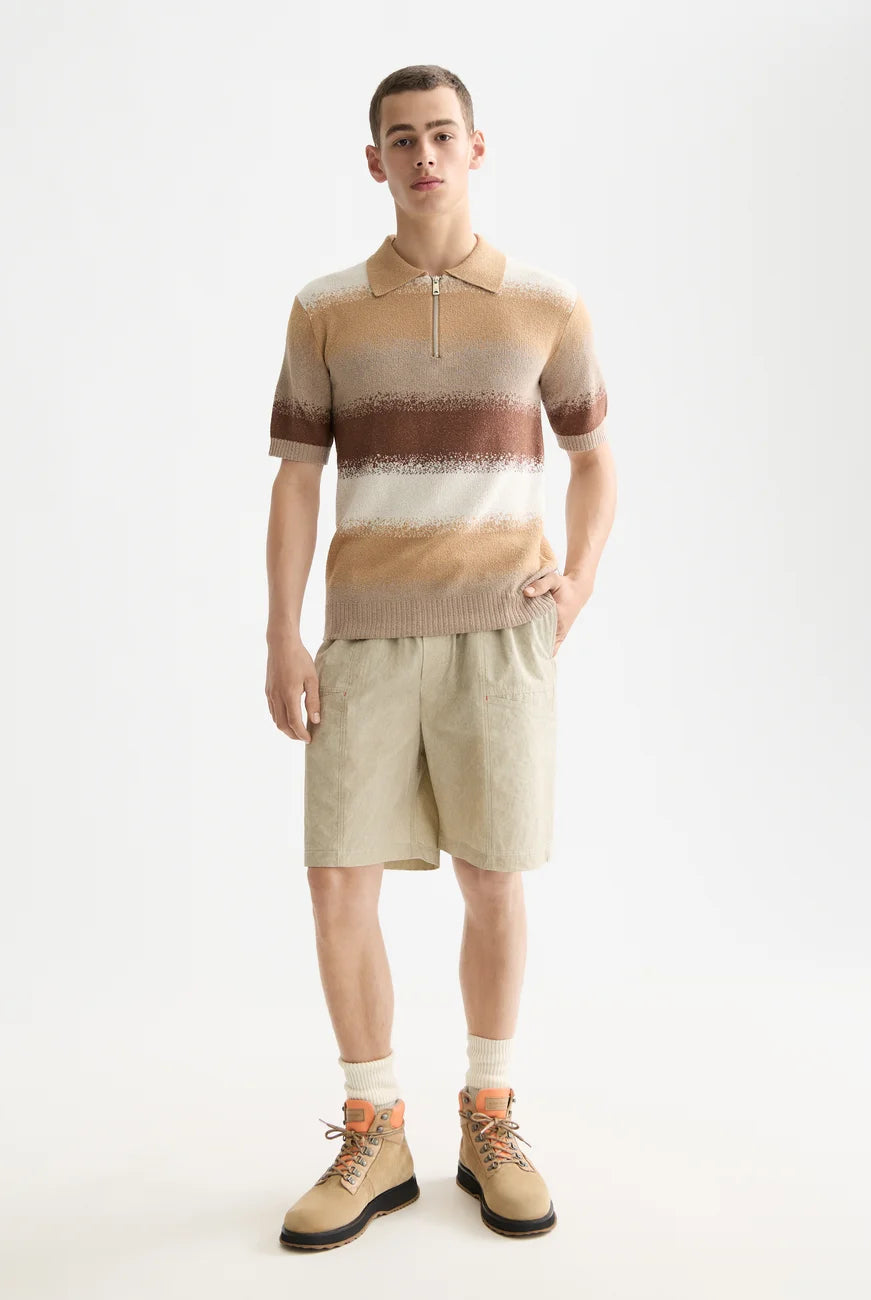 Knitted Degrade Polo full model shot showing overall fit by Scotch & Soda