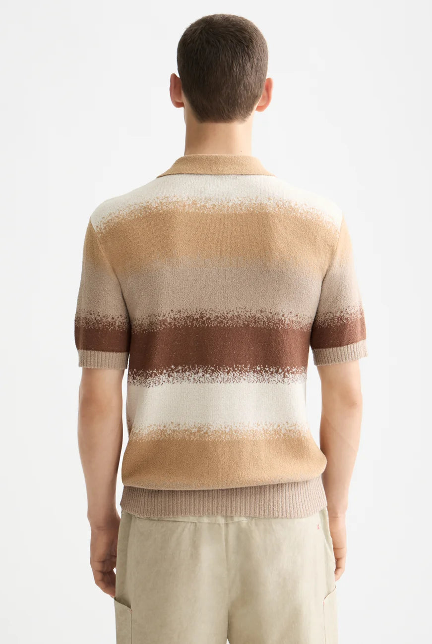 Knitted Degrade Polo detail shot showing fabric and craftsmanship by Scotch & Soda