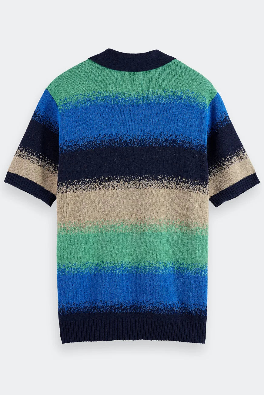 Knitted Degrade Polo flat lay back view by Scotch & Soda