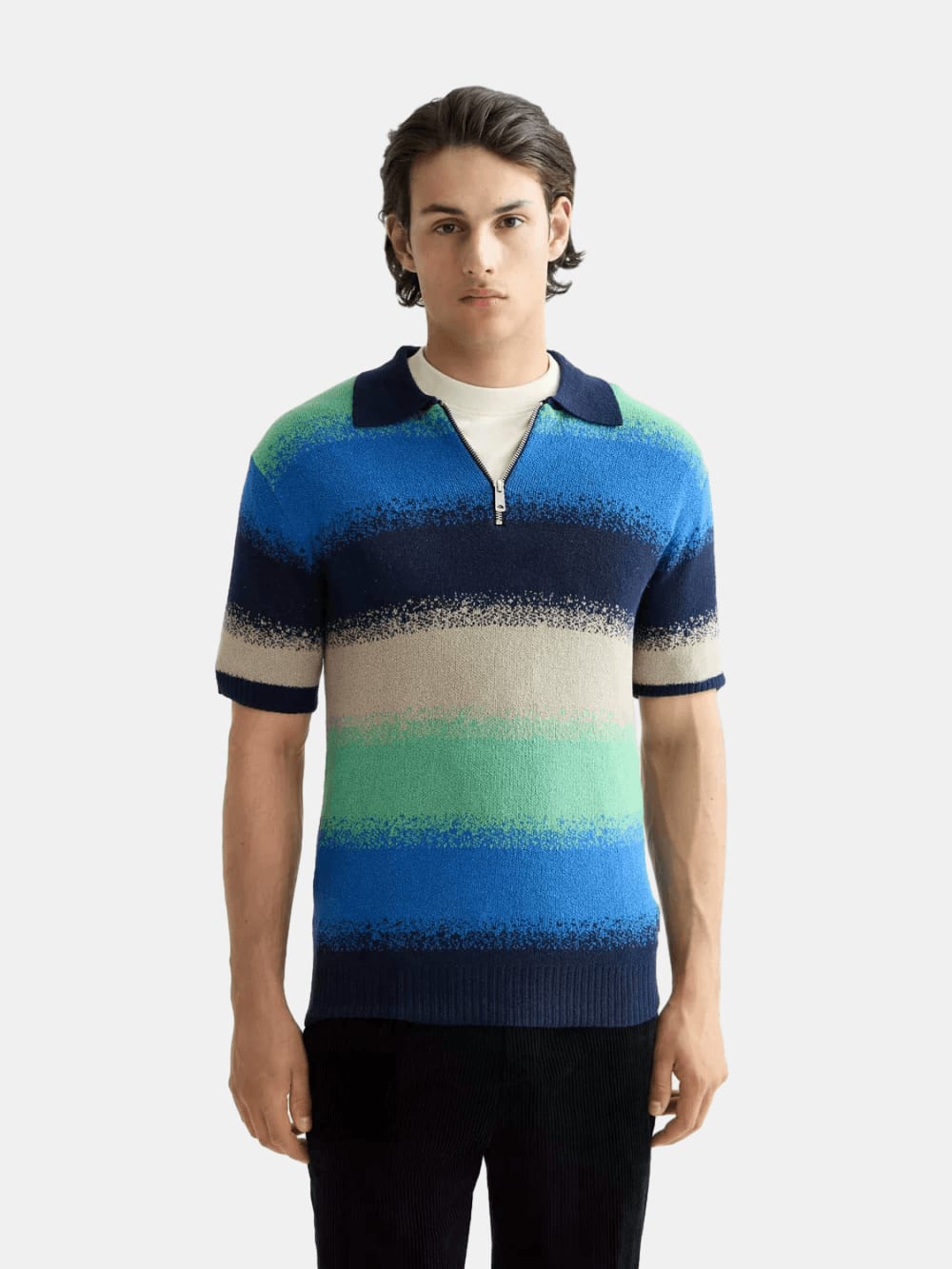 knitted-degrade-polo-1 front view by Scotch & Soda