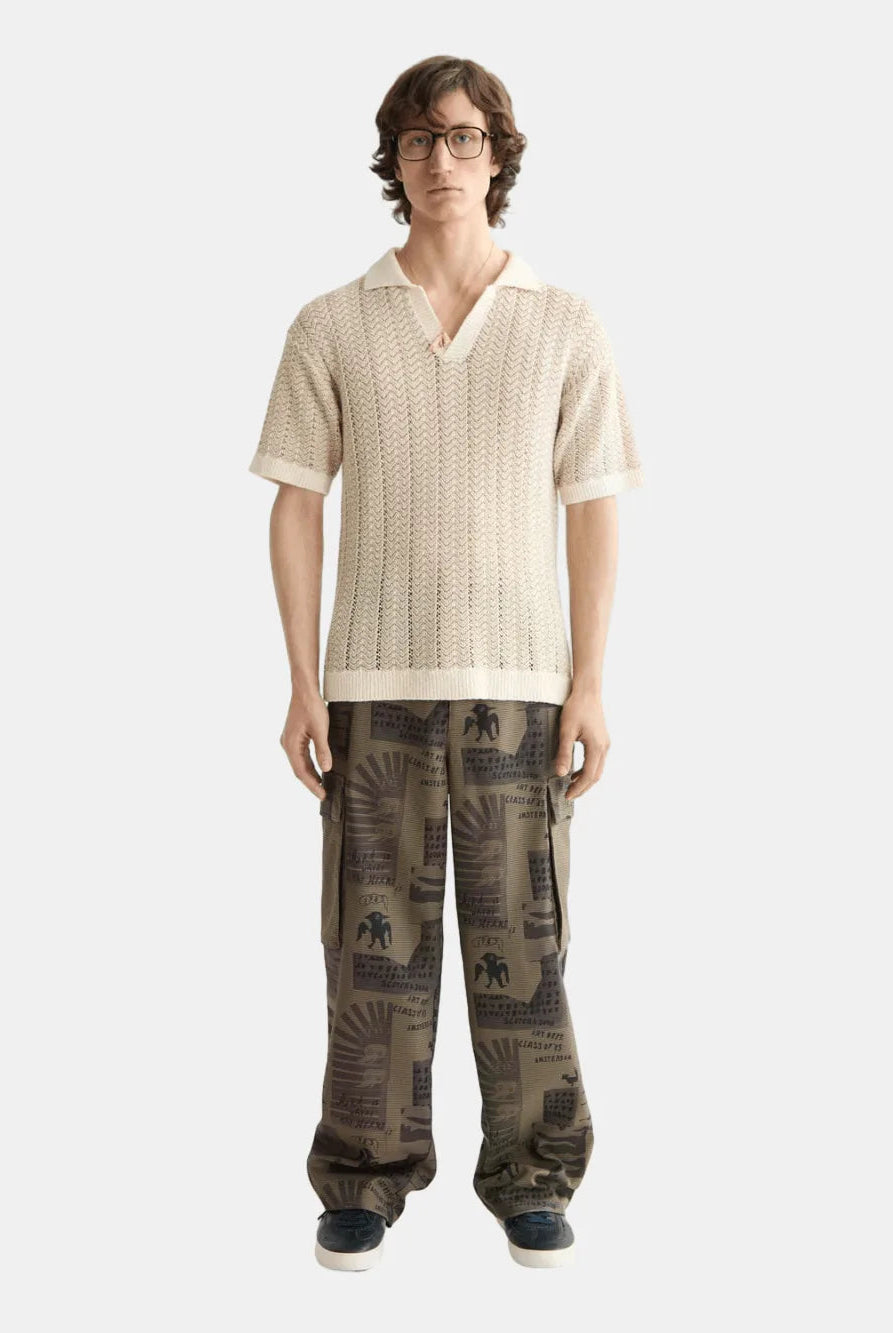 Open structured knitted v-neck polo - Scotch & Soda
