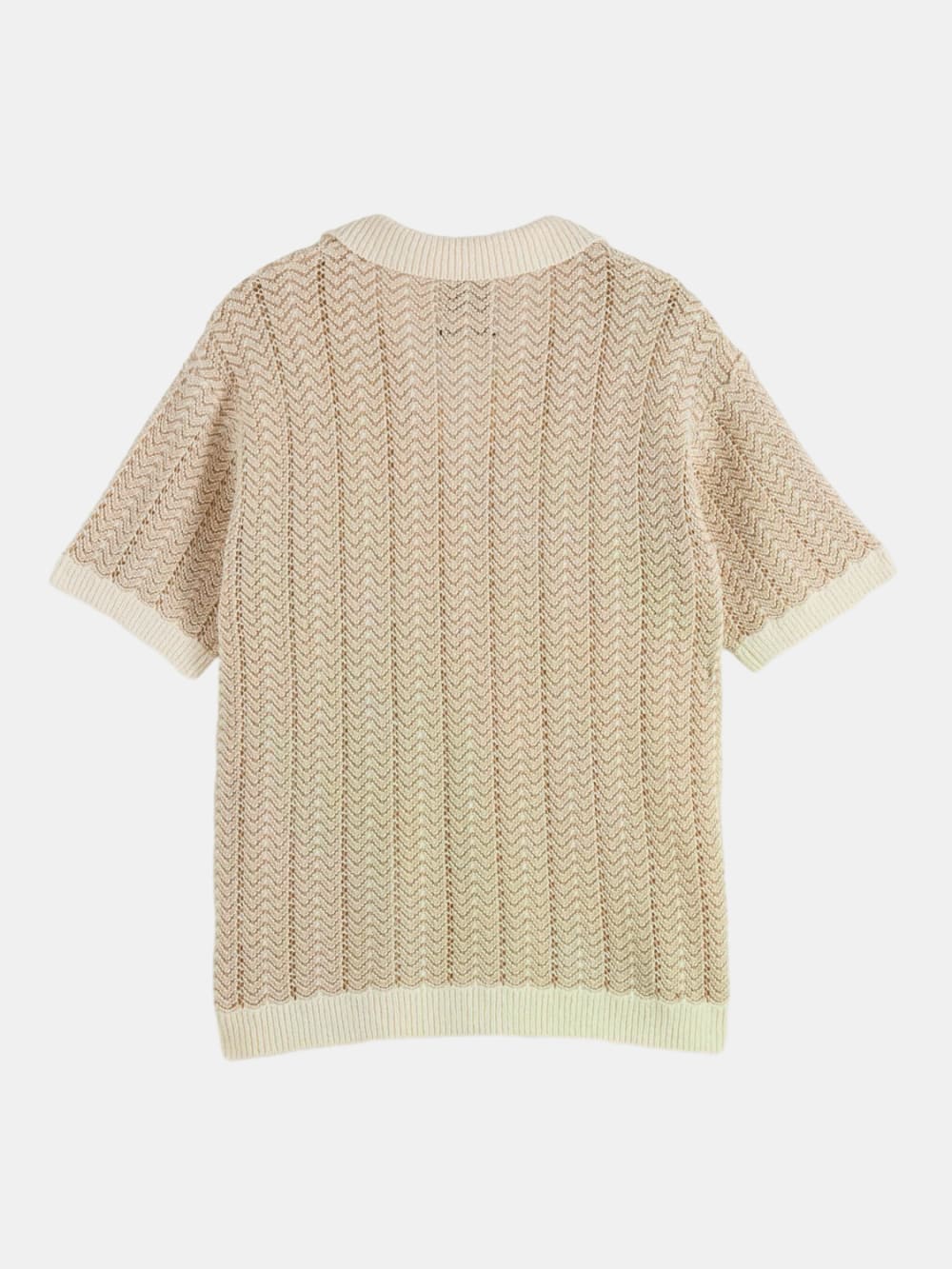 open-structured-knitted-v-neck-polo detail view by Scotch & Soda