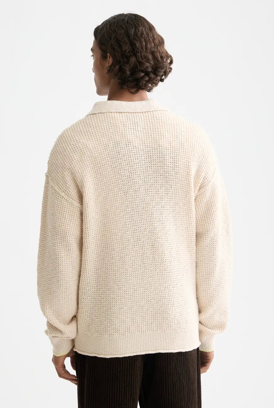 Waffle Stitch Dropped Shoulder detail shot showing fabric and craftsmanship by Scotch & Soda