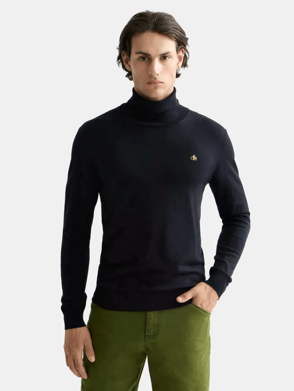 ecovero-blend-turtleneck-sweater front view by Scotch & Soda