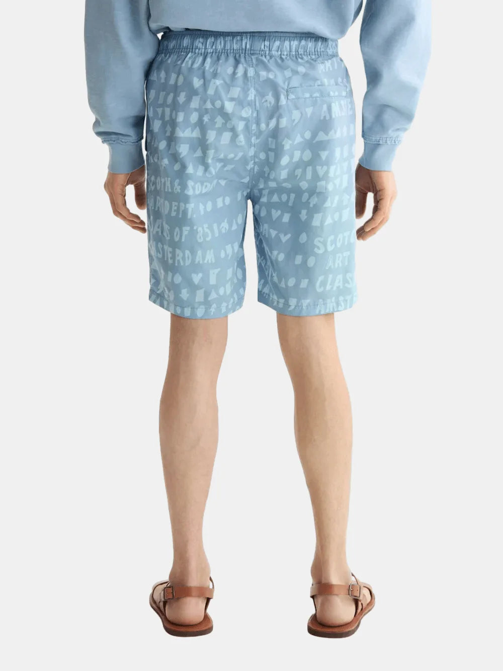 printed-longer-length-swim-shorts back view by Scotch & Soda