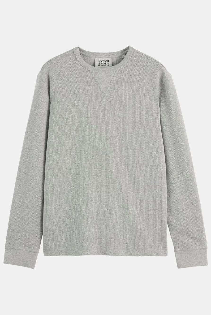 waffle-t-shirt-ls front view by Scotch & Soda