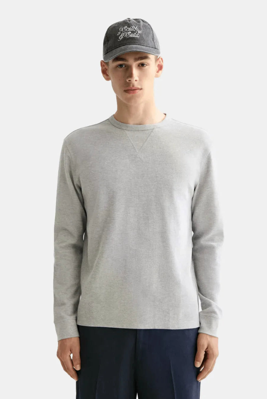 waffle-t-shirt-ls front view by Scotch & Soda