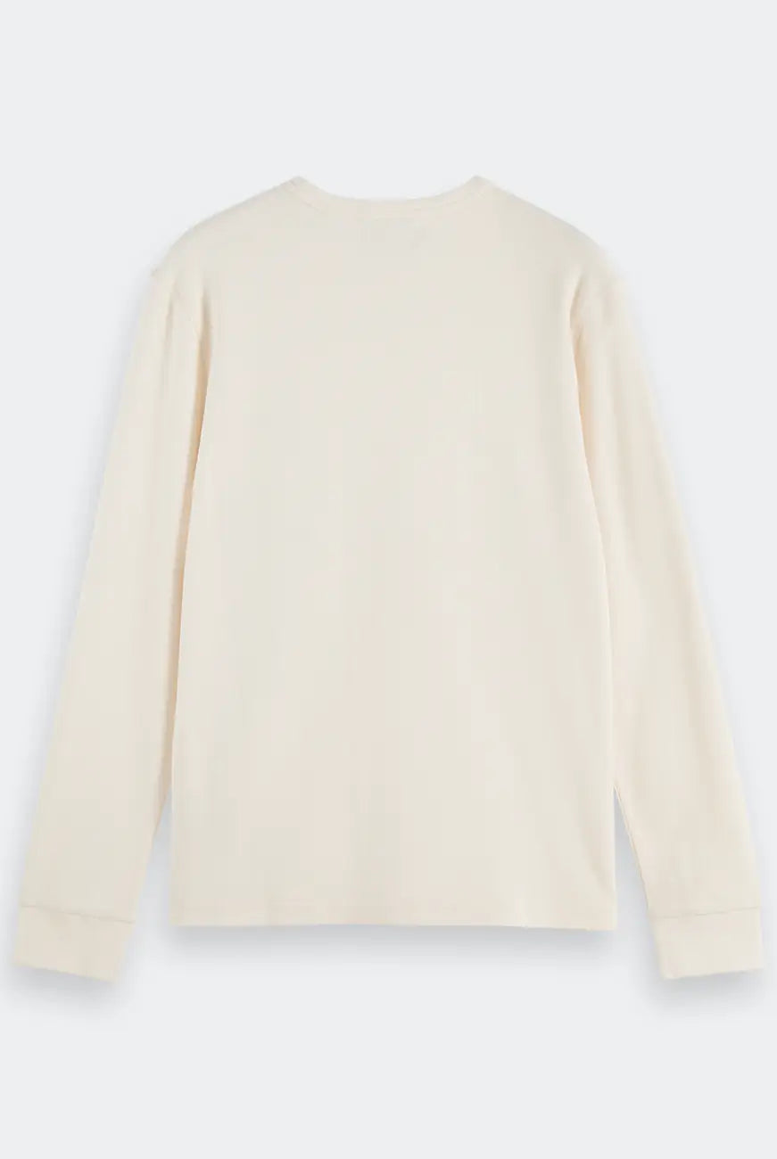 Waffle T Shirt Ls flat lay back view by Scotch & Soda