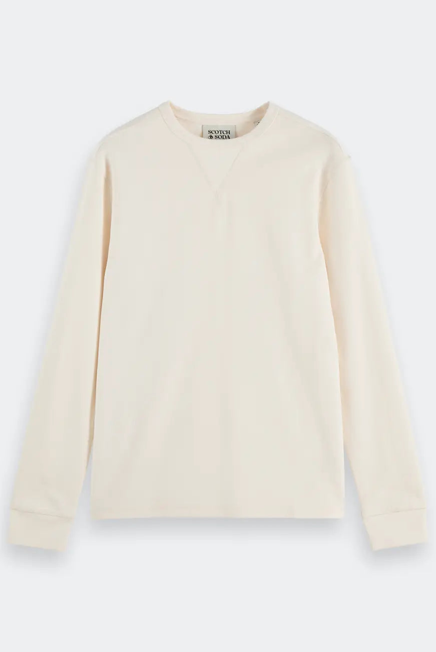 Waffle T Shirt Ls flat lay front view by Scotch & Soda