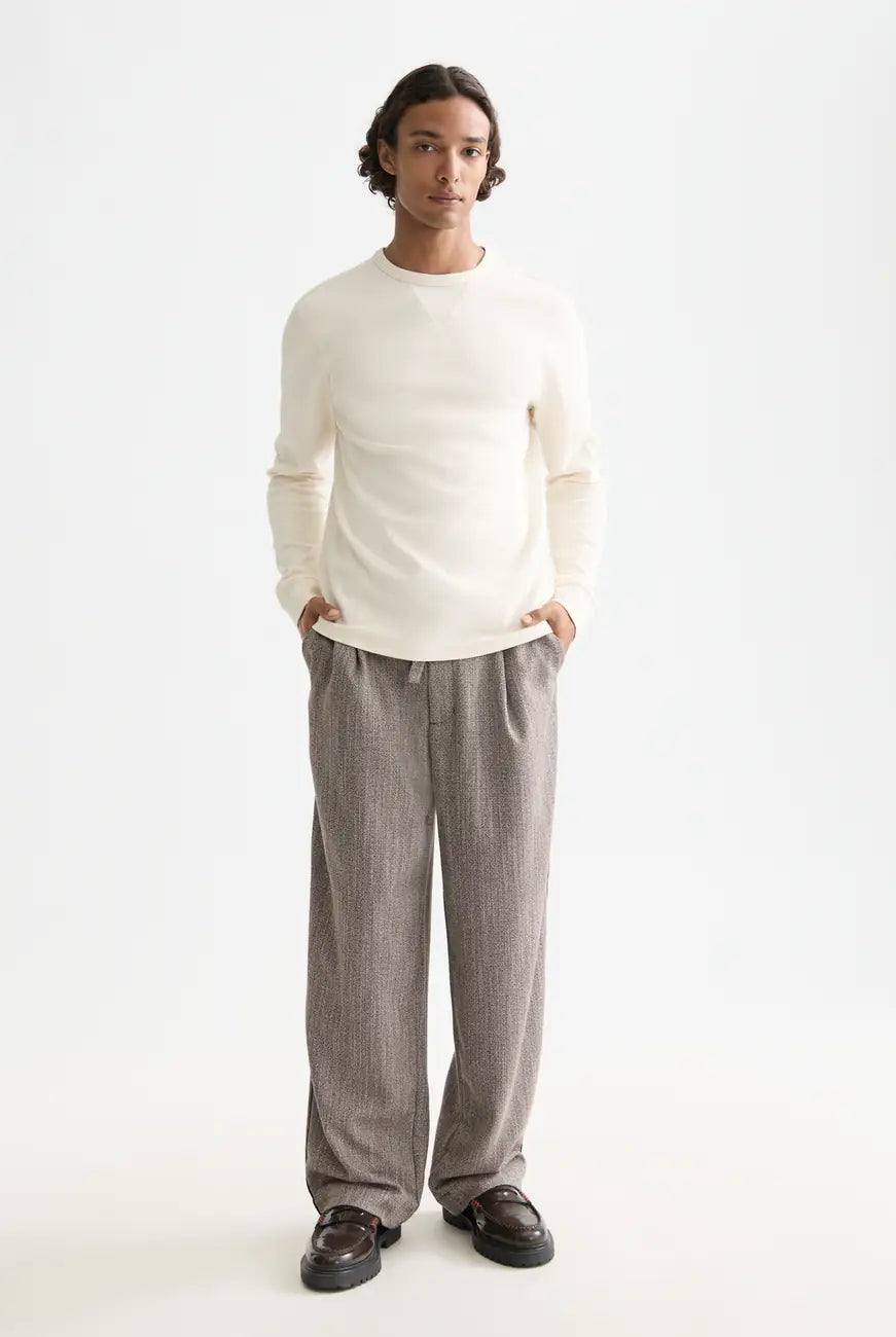 Waffle T Shirt Ls full model shot showing overall fit by Scotch & Soda