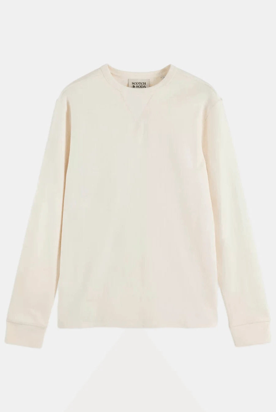 waffle-t-shirt-ls-1 front view by Scotch & Soda