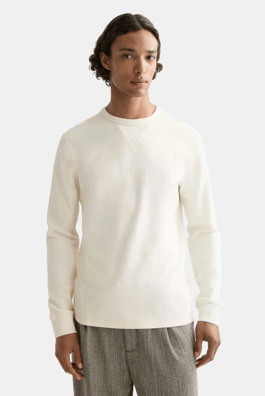 waffle-t-shirt-ls-1 front view by Scotch & Soda