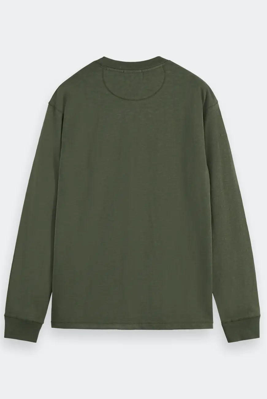 Slub Henley Shirt flat lay back view by Scotch & Soda