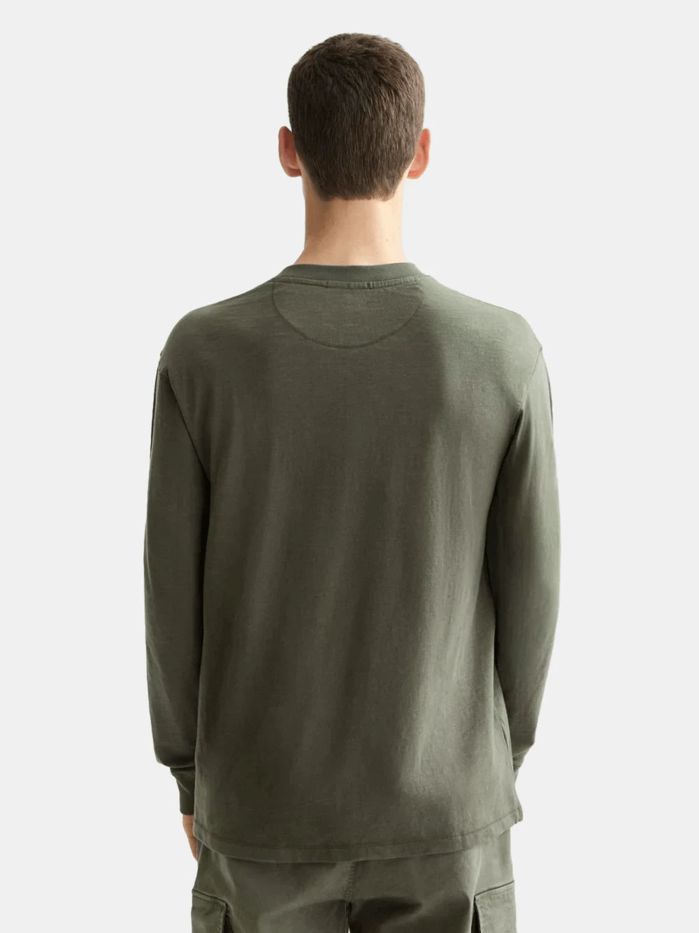 slub-henley-t-shirt-ls back view by Scotch & Soda